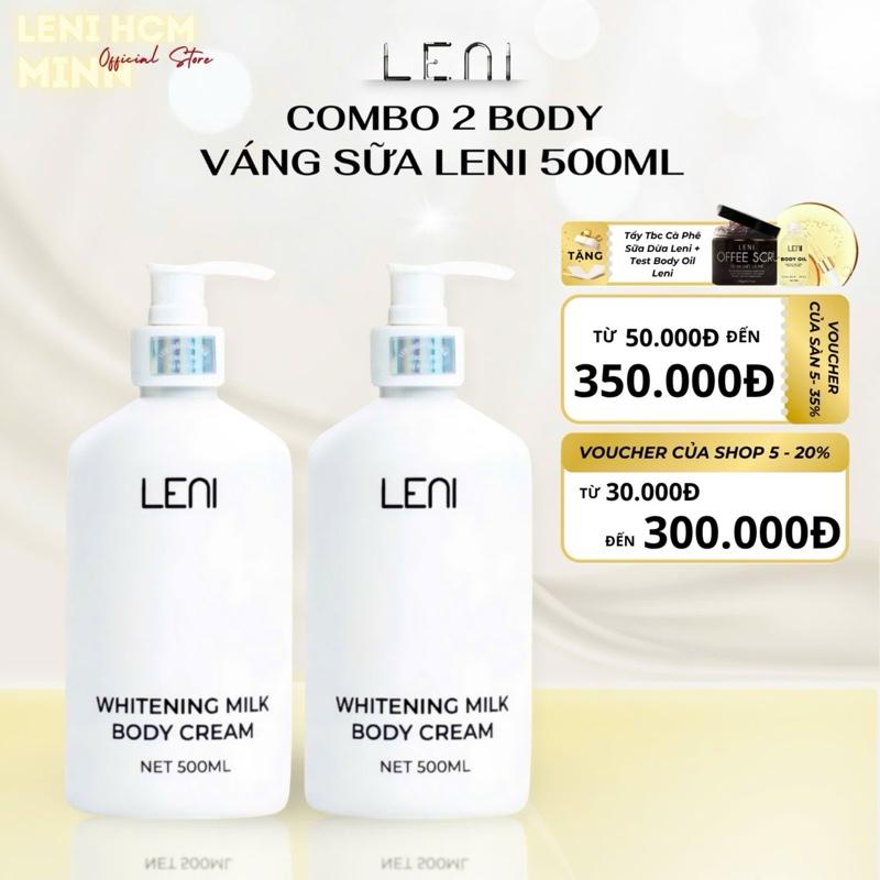 COMBO 2 KEM BODY VÁNG SỮA LENI size 500ml + tặng 2 TAY TBC Làm Đẹp Da