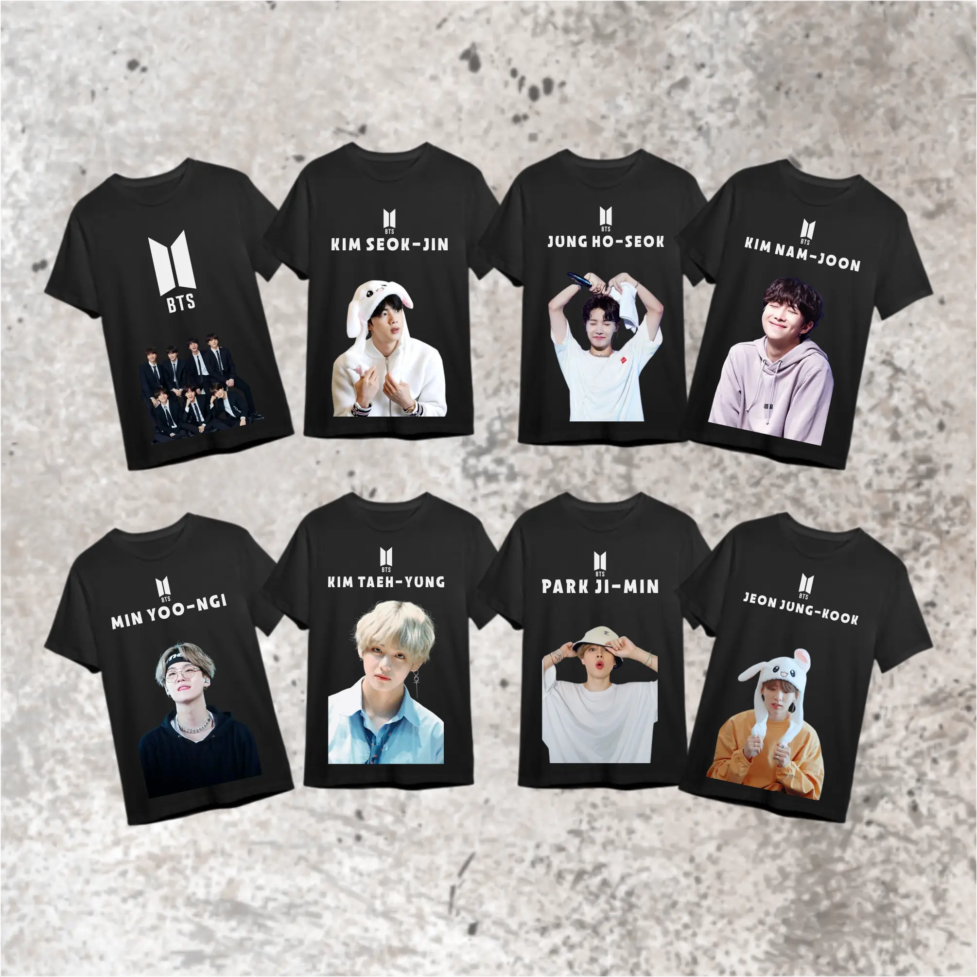 Kaos BTS All Member OT7 Tshirt Kaos Pria Wanita - Tshirt Pria Wanita -  Kaos Unisex - Kaos Katun Combed Baju Distro Nyaman