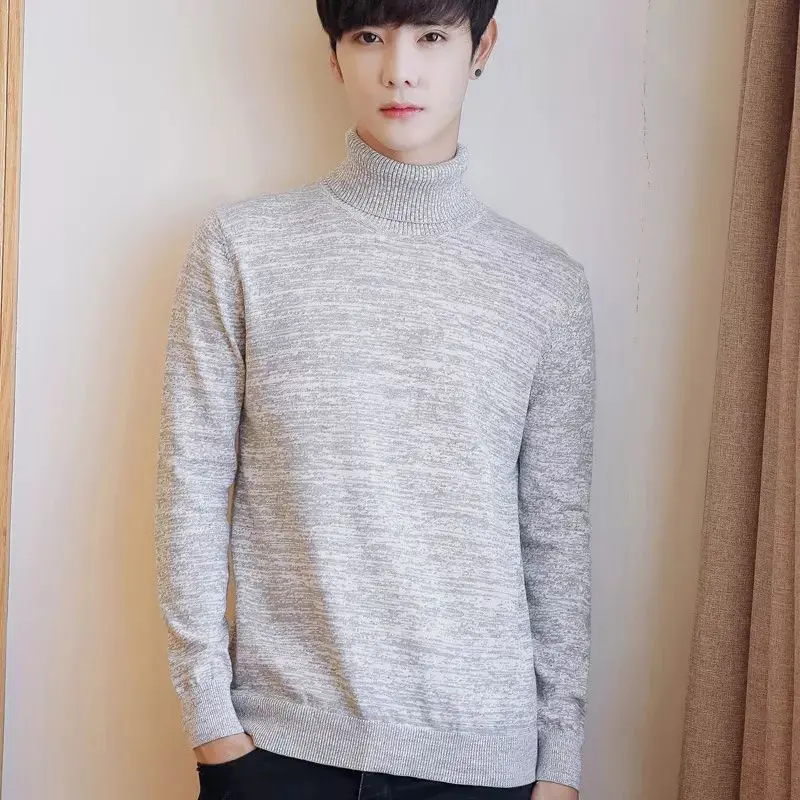 MF Sweater Rajut Pria Turtleneck Korean Style Slim Fitting Knite Wear / Baju Jaket Kerah Tinggi Lengan Panjang Tebal LN CROSS 4