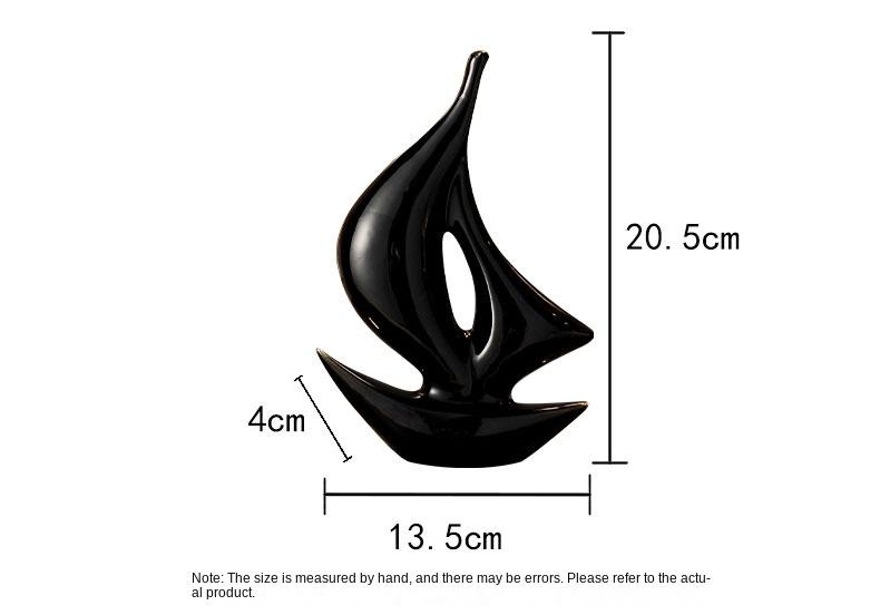 Product Introduction of Simple Modern Ceramic Sailboat Statue Creative TV Cabinet for Living Room Home Decorative Crafts 13