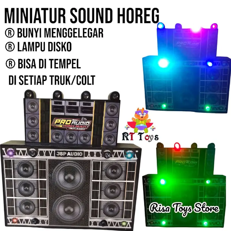Miniatur sound Horeg Viral, Mainan Sound bisa bunyi dan lampu disko, harganya murah bisa untuk di jual lagi, bida buat Truk/colt bak 2