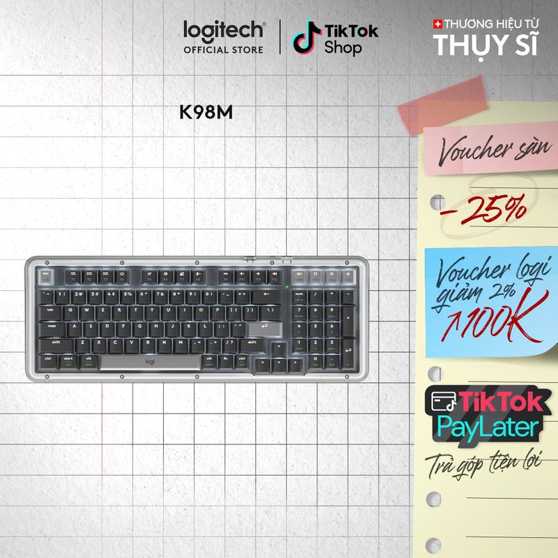 Bàn phím cơ không dây Logitech Alto Keys K98M - Tùy chỉnh với đệm hấp thụ rung…