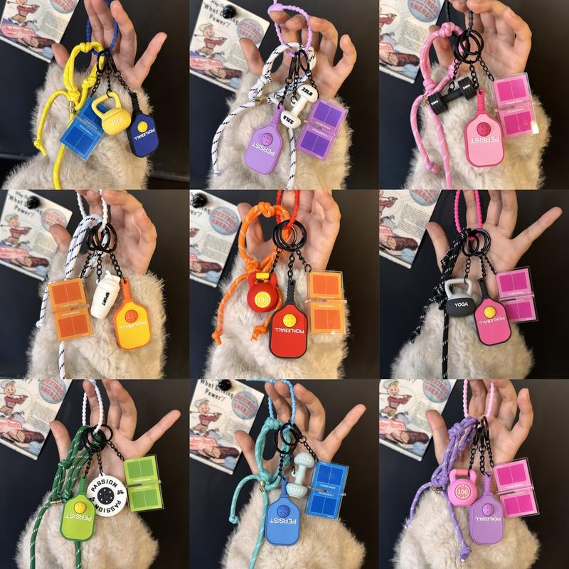 Sports creative pickleball series high-value combination keychain ornament…