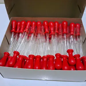 pipet tetes kaca 9cm karet merah isi 100pcs/box