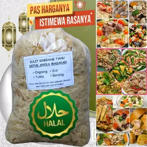 1 Kg Kulit Tahu Kering/ Kulit Kembang Tahu Kiloan patahan Untuk aneka masakan