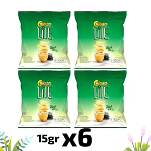 Chitato Lite 15gr Per 6pcs Nikmati Kelezatan Rasa Rumput Laut yang Renyah Food Nori Kering Makanan Snack 15gr x 6
