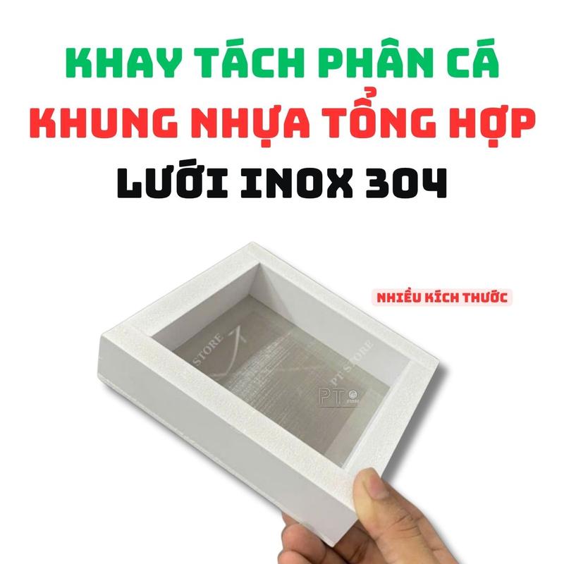  Khay Tách Phân Cá Khung PVC Tổng Hợp – Lưới Inox 304 Không Gỉ Dùng Cho Lọc Tràn Hồ Cá Cảnh 