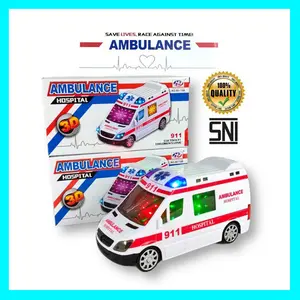 Mainan Anak Mobil Ambulance Hospital 911 Bump and Go / Mainan Mobil Ambulance Hospital 3D