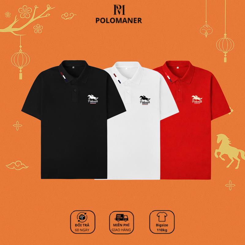 COMBO 3 ÁO Áo Thun Polo Nam POLOMANER 03 chất vải CVC Cao Cấp Basic Phong Cách Trẻ Trung Có Bigsize 90kg - Poloman 03