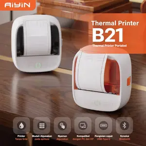 COD GRATIS APP Pencetak Label Thermal Printer Portable Bluetooth Nirkabel Mesin Pembuat Label  D110, D11, B21, B23 Mini Wireless Printer AiYin