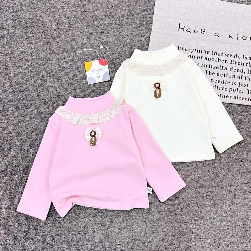 Áo giữ nhiệt MỀM MỊN CO GIẢN họa tiết bèo cổ cho bé gái size 6-16kg