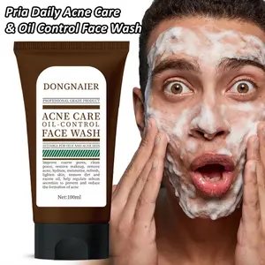 Pembersih Wajah Pria Daily Acne Care & Oil Control Face Wash Acne Care Oil Control Low Ph Formula Gentle Niacinamide Mencerahkan Kulit Muka Sabun Cuci Muka Untuk Kulit Kusam, Berjerawat Dan Kulit Kering Deep Clean Face Wash