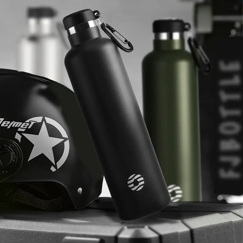FJbottle - Botol Minum Tumbler Olahraga Stainless Steel 1Liter Dengan Gantungan Free Sikat dan Tas Botol 1