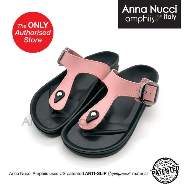 Anna Nucci Woman Sandals in Black White& Pink  (Anti-Slip / Waterproof / Non-Toxic / Shock-Absorption /Light Weight)