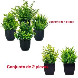 Set de Plantas Artificiales en Macetas, Mini Plantas Falsas para Decoración de Interiores en Oficina, Hogar y Cocina, Decoración de Vegetación Colorida