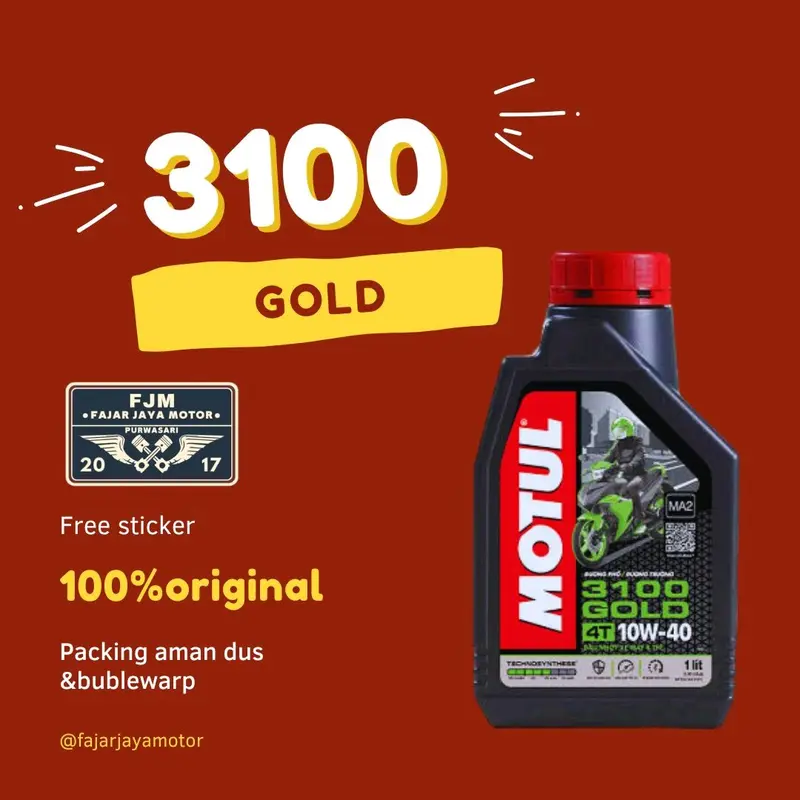 Oli motor manual 4T Motul 3100 gold 0,8L 1L kendaraan motorcycle mesin oil 0