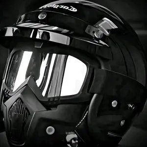 Helm Bogo Retro Goggle mask Topeng Pet pendek Helem Gogle Trail Motocross Fullface SNI Motorcycle