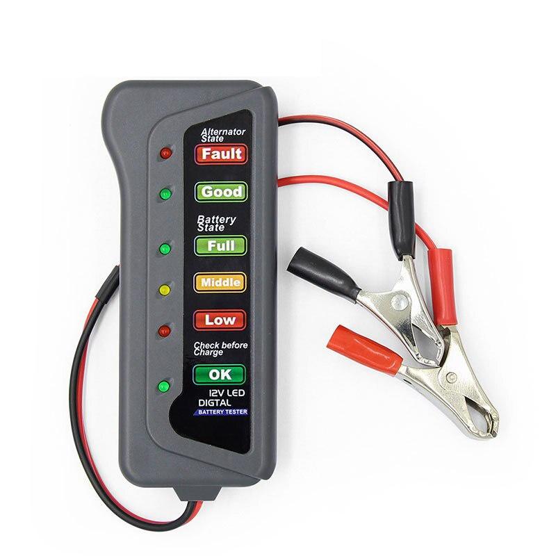 Product Introduction of Mini 12V Car Battery Tester 6 LED Lights Display Auto Car Diagnostic Tool Car Battery Alternator for Cars Vehicle Motorcycle 17