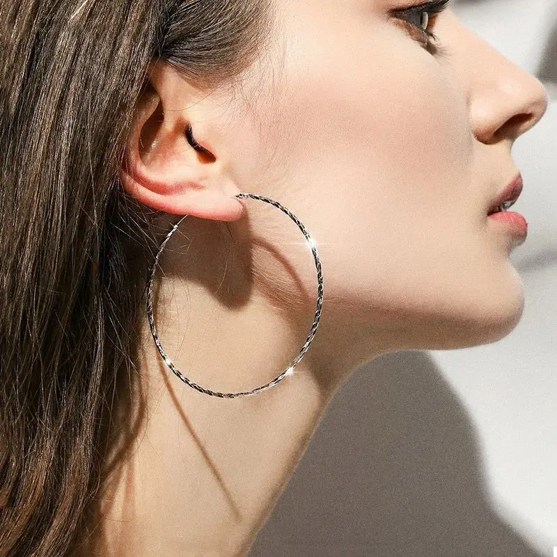 Anting Bulat Anting Lingkaran Anting Gipsy At24 Aksesoris Perhiasan Earrings 1