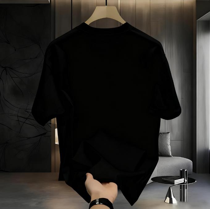 Kaos lengan pendek motif slogan grafiti latar belakang putih dan hitam gaya jalanan atasan kerah bulat longgar