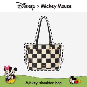 Beg Tote Mickey Berpetak, Rekaan Tenunan, Kapasiti Besar, Bahu Tunggal, Sesuai untuk COD