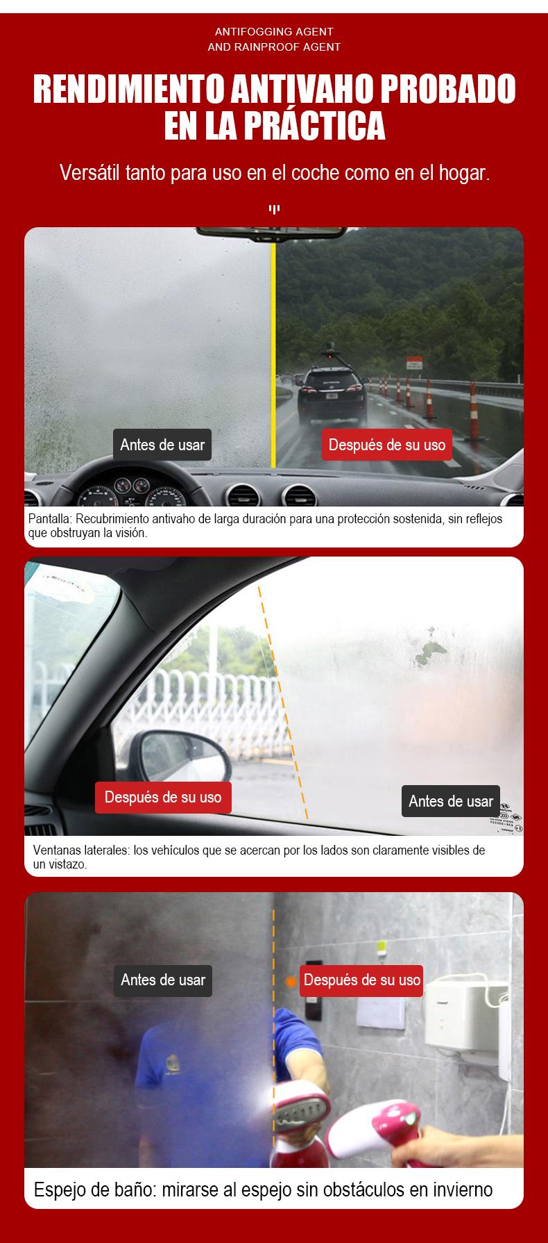 "XUMTOM Protector Antivaho | Ideal para parabrisas, cascos, gafas de seguridad, lentes y vidrios en casa | ¡Indispensable para la temporada de lluvias, visión clara, conducción más segura!"