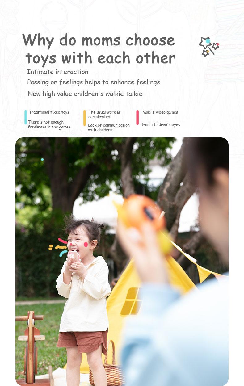 Product Introduction of 2Pcs Mini Walkie Talkies Interphone Children's Radio Toy Phone 3Km Transmission Transceiver Interactive Toys for Girls Kids Gift Audio Button Durable Lanyard Monitor 28