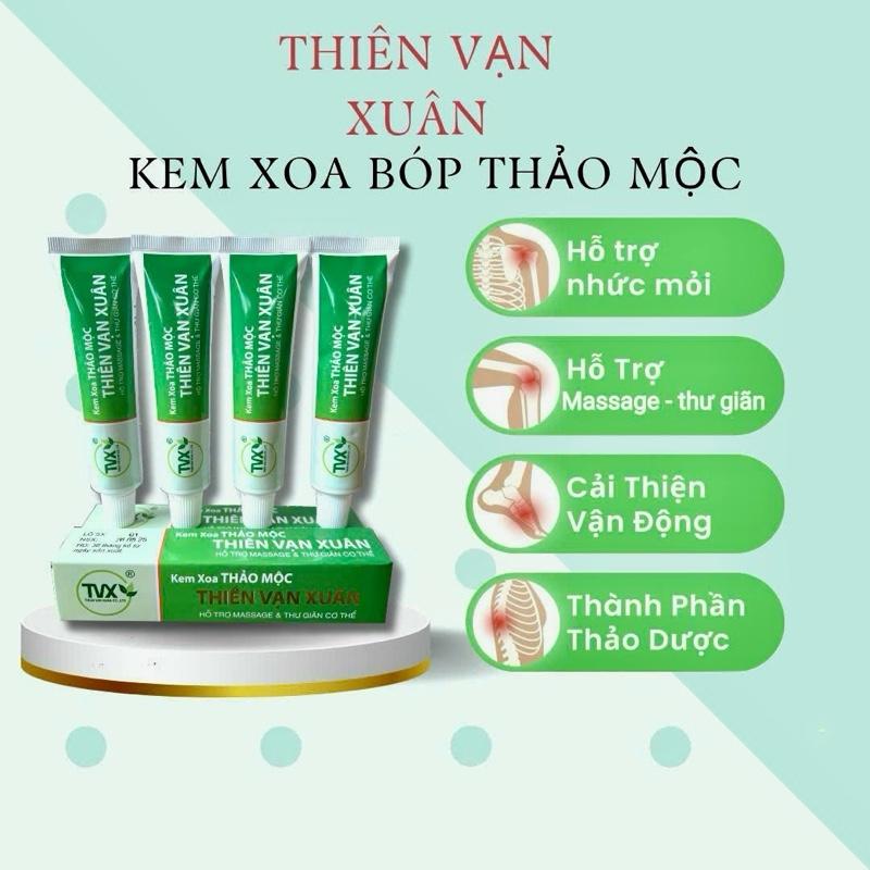 (MUA 4 TẶNG 1) KEM XOA BÓP THẢO DƯỢC THIÊN VẠN XUÂN- HỖ TRỢ CẢI THIỆN CÁC VẤN ĐỀ VỀ CƠ XƯƠNG KHỚP 35G