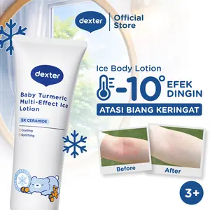 DEXTER Baby Turmeric Multi-Effect Ice Lotion | Body Lotion Bayi Anak dengan 5X Ceramide Sensasi Dingin  | Cocok untuk Kulit Kering, Sensitif, Ruam - Skincare Bayi Skincare Anak