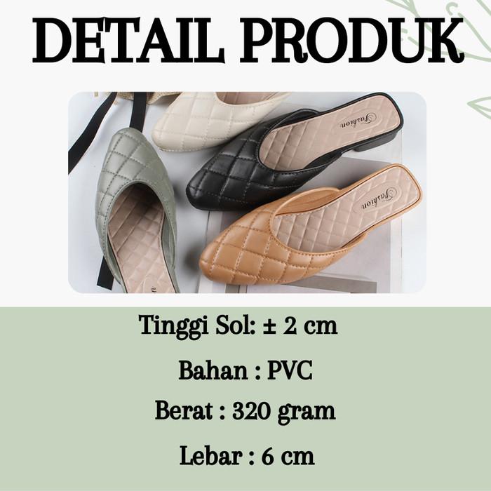 Murah Az Sandal Jelly Wanita Model Flat Low Heels Motif Kotak Simpel Fashion NON COD 1