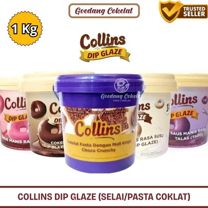 Collins Choco Crunchy 1 kg / Collins Dip Glaze / Collins Coklat / Collins Strawberry Susu Tiramisu Green Tea Taro 1 Kg 0
