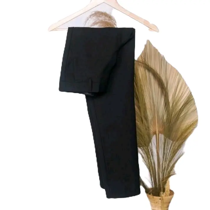 Celana Kerja kantor formal pria dewasa  Panjang Casual warna hitam abu bahan Katun Semi woll Slimfit Premium Slim Fit 4