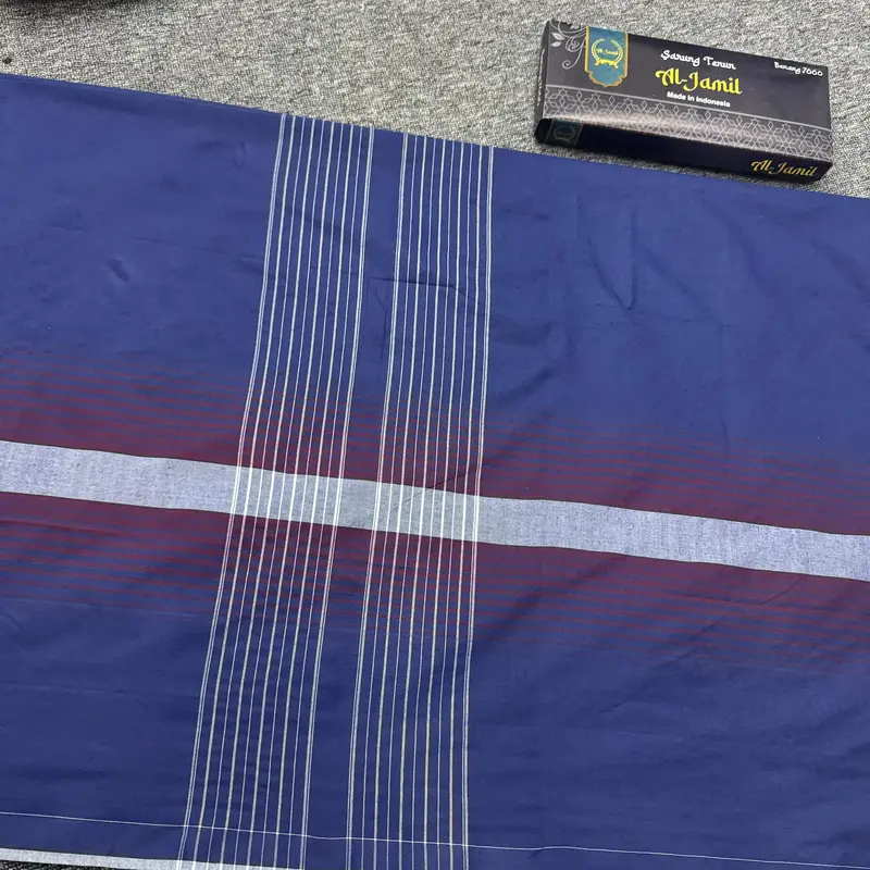 1PCS Sarung Tenun Dewasa Murah Al-Jamil Motif Salur Pinggir Muslim Pria Katun Kain 2