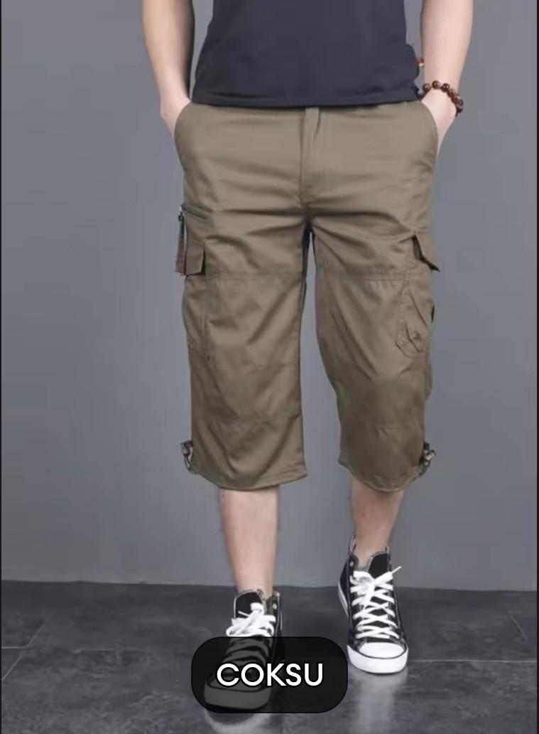 Celana Sirwal Premium Cargo Gabriel 7/8 Board Short untuk Pria - Hitam - Nyaman, Kantong - Katun, Twill - Ukuran L - Pendek, Kotak Casual celana  gombrong celana  pendek celana  pendek celana  pendek celana  sotong celana pendek mend celana  pendek 3⁄4