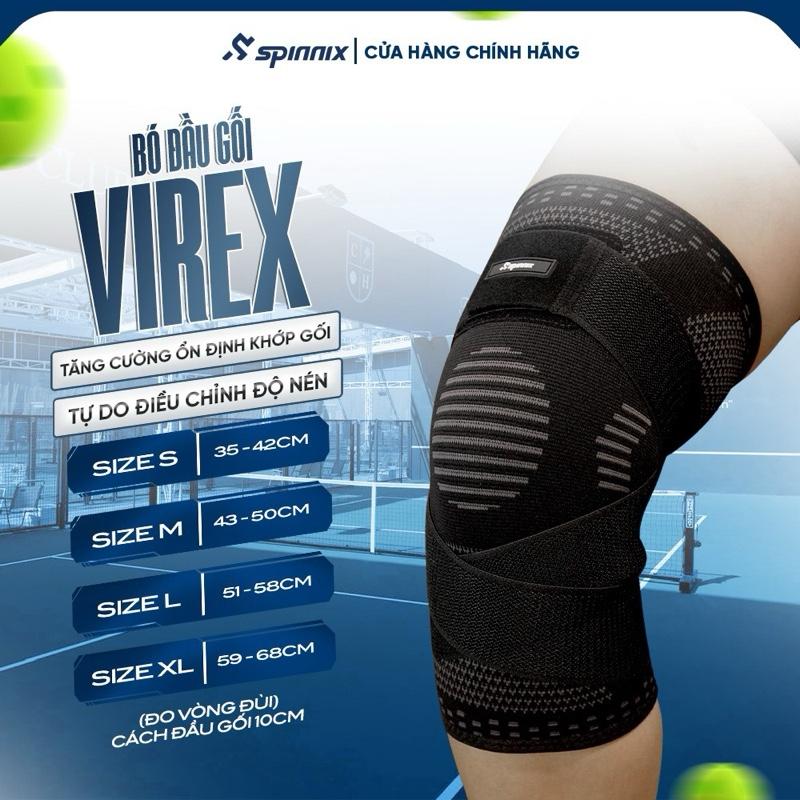 Spinnix Bó Gối Thể Thao Virex Có Đai Cố Định Tăng Cường Độ Ổn Định Đồng Hành Khi Vận Động Phù Hợp Cho Nhiều Hoạt Động Như Pickleball Chạy Bộ Bóng Chuyền Bóng Đá,...