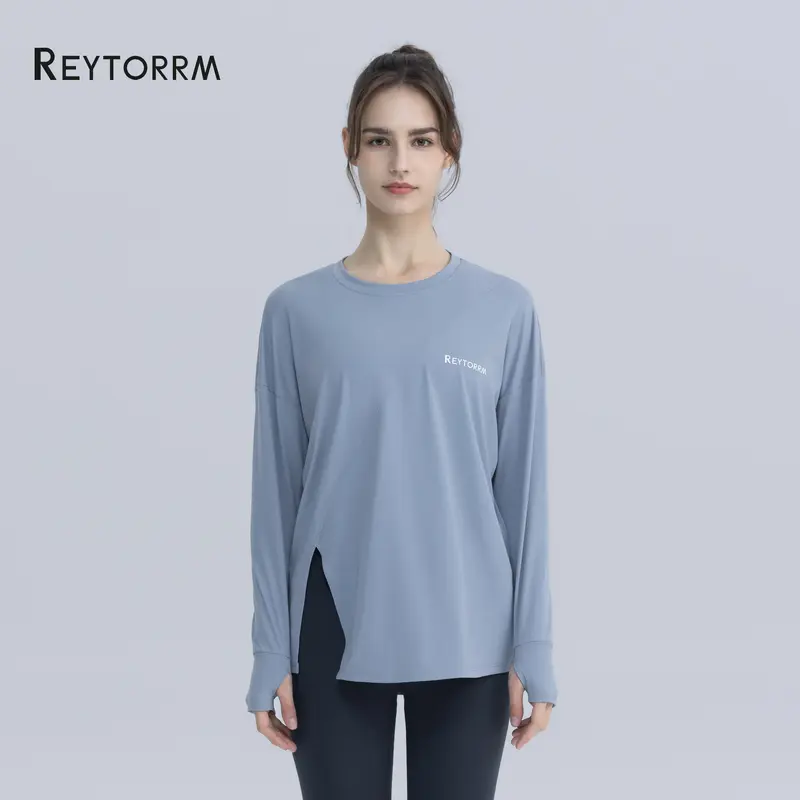 Reytorrm Baju Atau Atasan Olahraga Wanita Lengan Panjang Kaos Long Sleeve T-Shirt Yoga oversize Sport. (CX009) 0