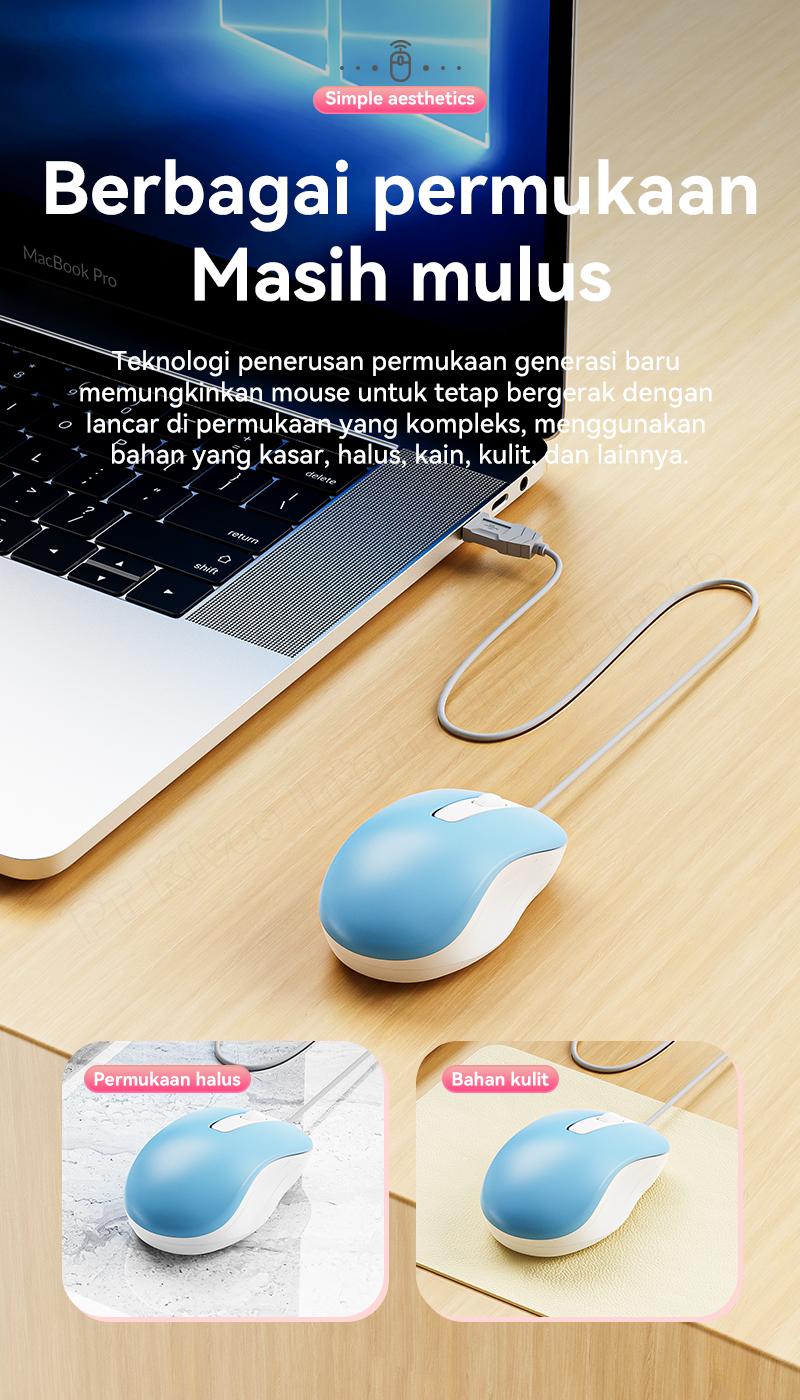 YLV Mouse Kabel untuk Kerja & Game - Sensor Optic Canggih untuk Kursor Stabil Tanpa Lag - Langsung Pakai Tinggal Colok USB - Bisa untuk Windows dan Mac