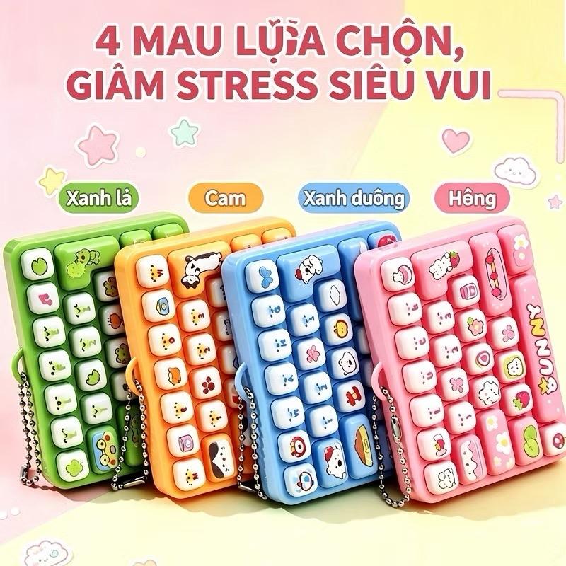 Bàn phím mini 6x8cm màu sắc sống động xả stress đồ chơi hottrend cho bé 4 màu lựa chọn giam stress siêu vui