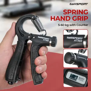 TaffSPORT Spring Hand Grip Finger Power Exercise 5-60kg with Counter - AT560