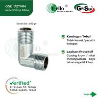 Gambar [Cello GSE-1/2"MM] Elbow Siku 1/2" Drat Luar Double Male Kuningan | Fitting Sambungan Pipa | Brass Knee Male x Male Connector dari Cello Sanitary Indonesia Kota Administrasi Jakarta Barat 1 Tokopedia