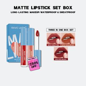 3 PCS Lip Set Matte Liquid Soft VE Moisturizing Lipstick Long Lasting Lipgloss Smooth Lightweight )Velvety Mist Texture Lock-in Makeup Technology Misty Kiss Lock Color Matte Lipstick Cosmetic Glossy Moisturizer Moisture Hydrate   matte  lippies lip