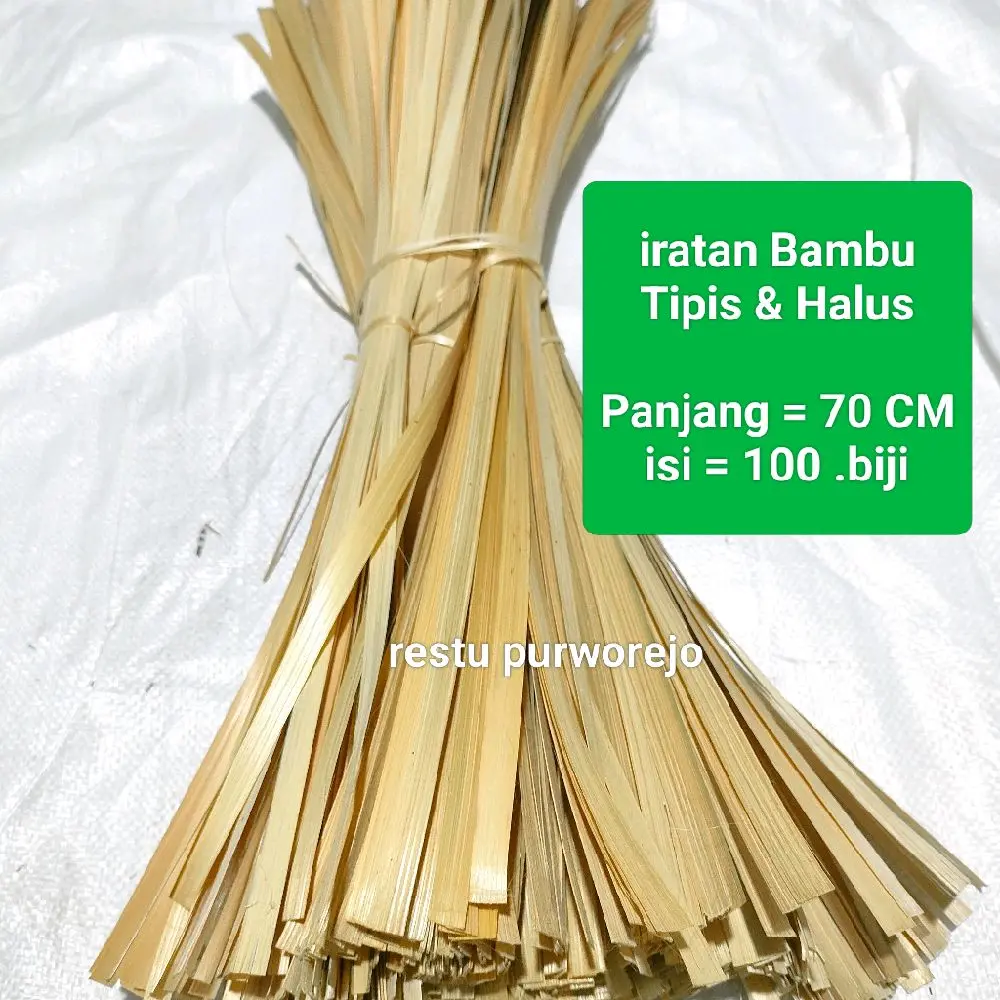 iratan Bambu Panjang 70-77 cm  isi 100 biji ) Bahan anyaman kerajinan prakarya