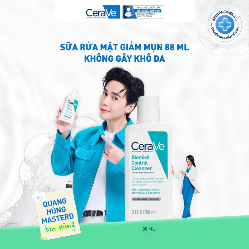 Sữa rửa mặt giảm mụn CeraVe Blemish Control Cleanser 88ml. Sữa rửa mặt dịu nhẹ…