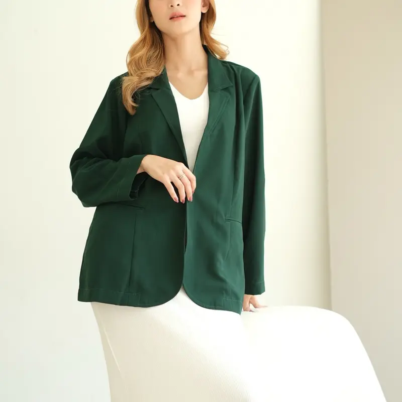 On Sunday - Hijau Botol Blazer -  Top Wanita -  Atasan - Blazer -  Casual - Formal 2