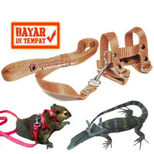 Tali Harness H [Size S] (Coklat) Penuntun Hewan Harnes Kecil Tupai Sugar Glider Landak Mini Anak Biawak Iguana Anak Kucing