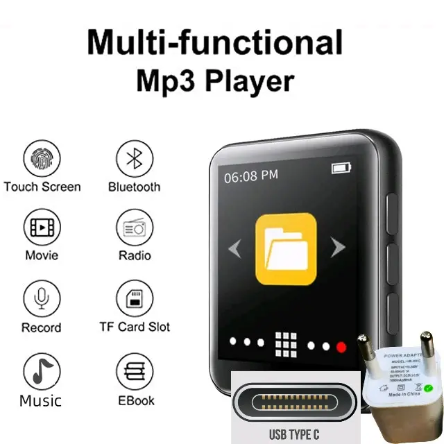 RUIZU M4 pemutar MP3 layar sentuh portabel Bluetooth Speaker Radio FM ebook Perekam dap music
