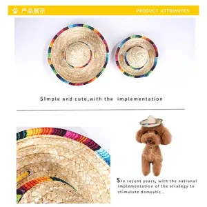 Topi Jerami Kucing Anjing Bundar Bulat Lucu Model Rotan Estetik Terlaris
