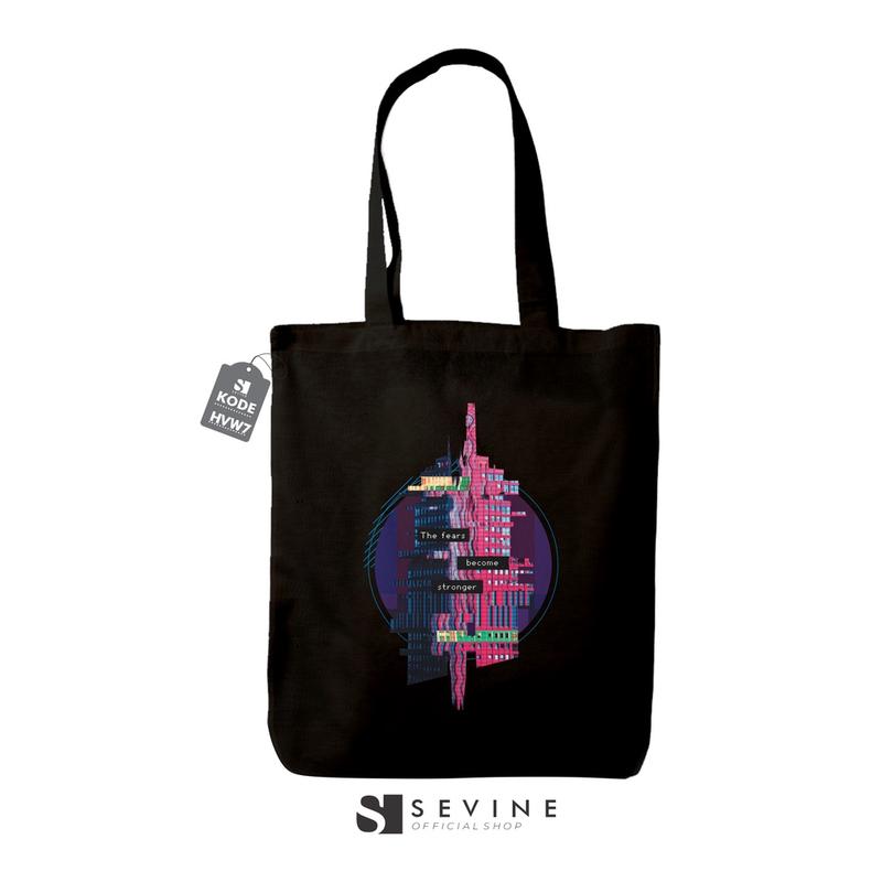 Sevine Totebag Fashion Tas Tote Bag Hitam Resleting Pria Wanita Laptop Kuliah Retro Vaporwave - HVW7 0
