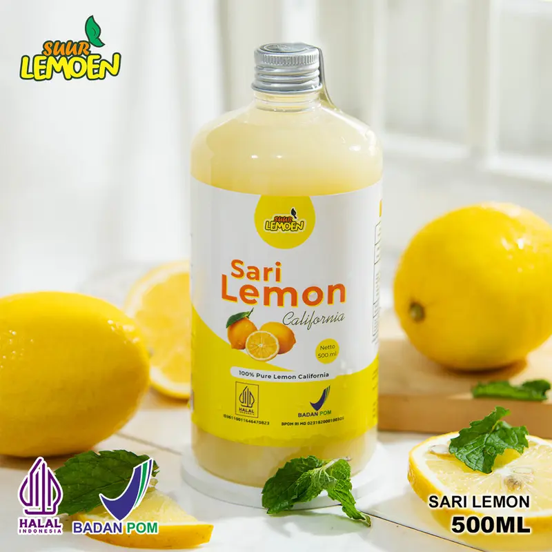 SUUR LEMOEN BPOM Paket Cuka Apel 500 ml dan Sari Lemon 500 ml 1