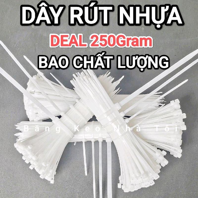 1 gói 250gram Lưu ý: Bán theo cân nặng tùy lô hàng số sợi có chênh lệch! Chọn kỹ giúp ạ. Cảm ơn! Dây rút nhựa dây thít!